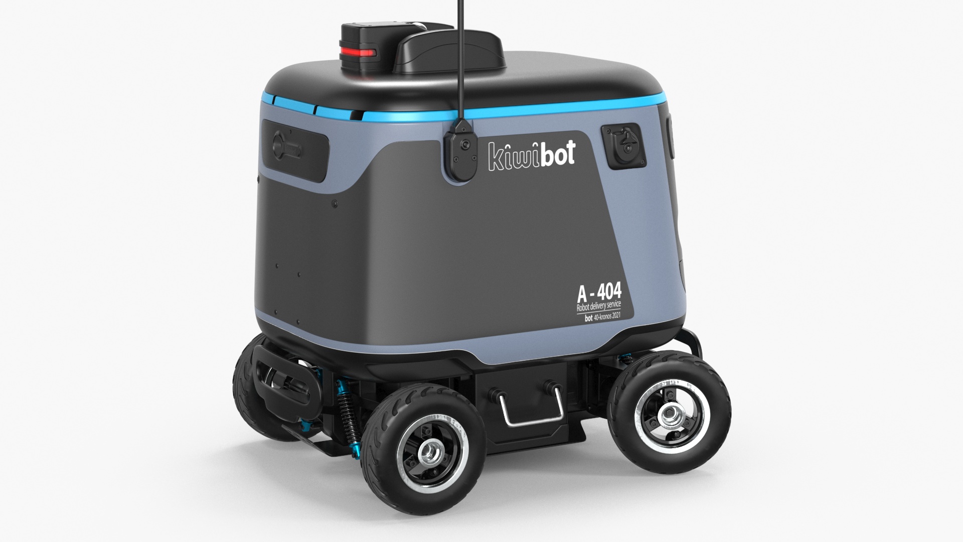 3D model Black Delivery Robot Kiwibot Rigged