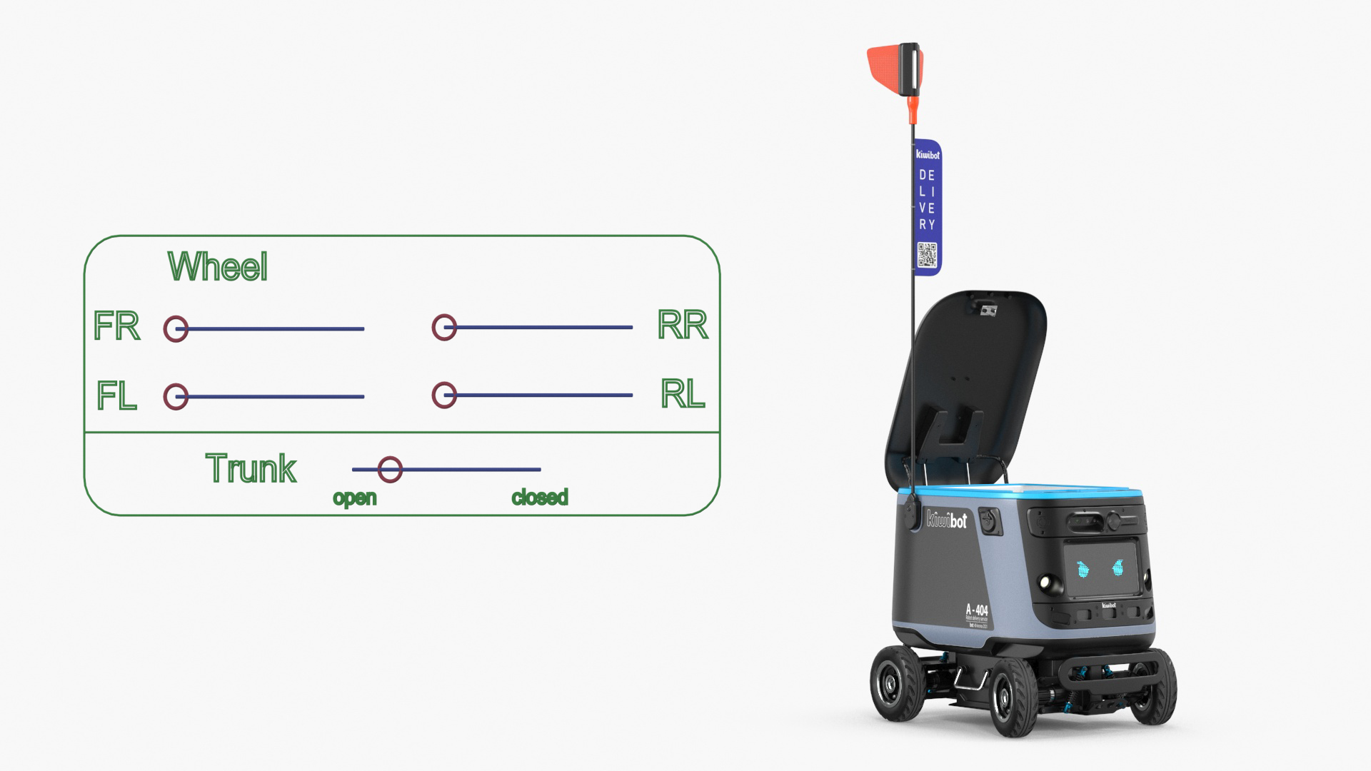 3D model Black Delivery Robot Kiwibot Rigged