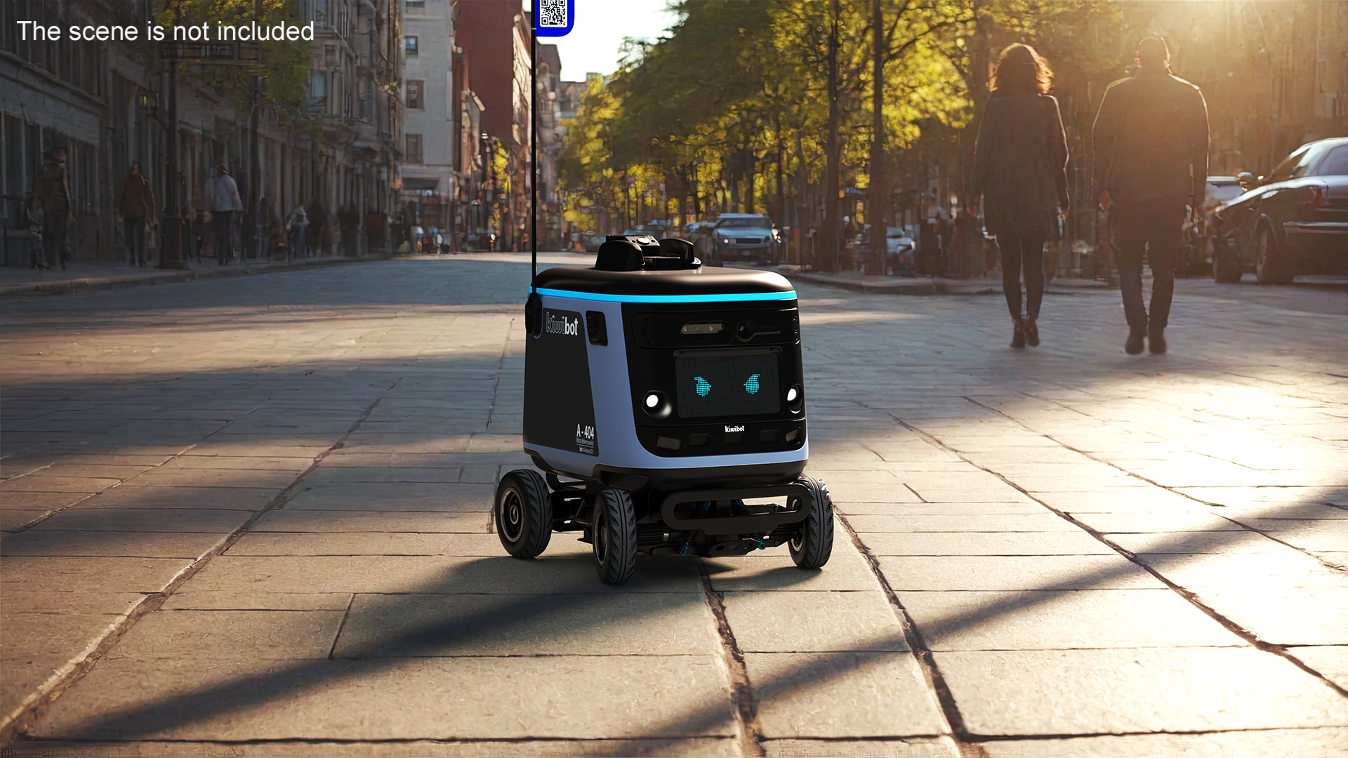 3D model Black Delivery Robot Kiwibot Rigged