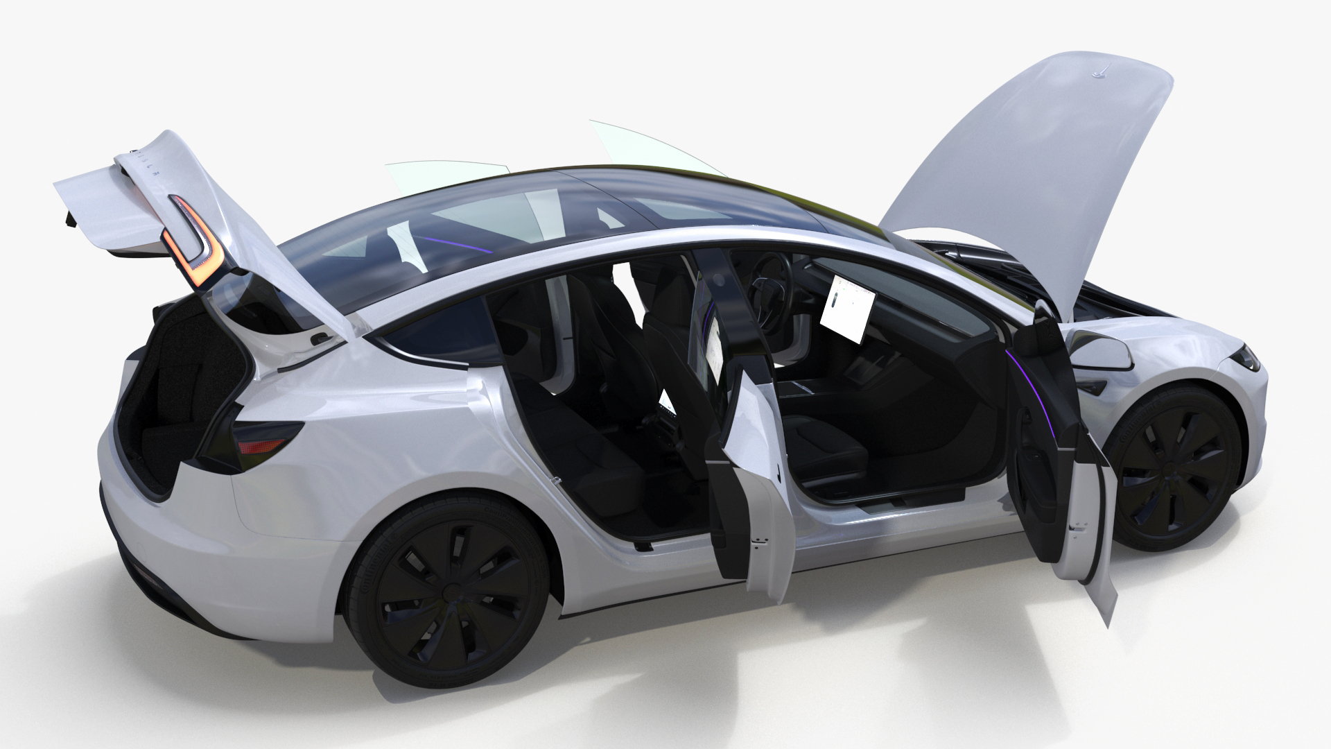 EVgo Fast Charging Station and Electric Cars 3D model