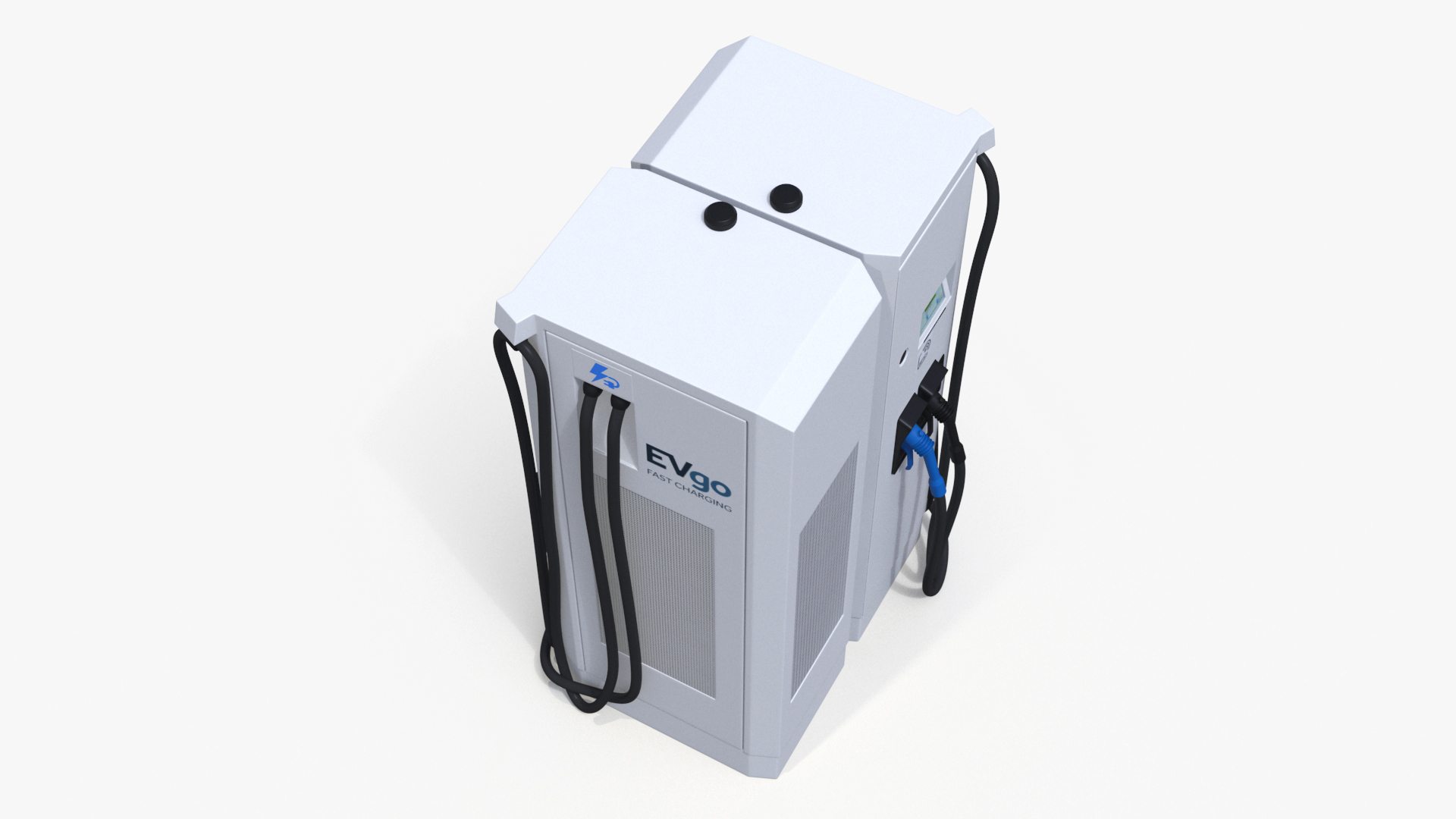 EVgo Fast Charging Station and Electric Cars 3D model