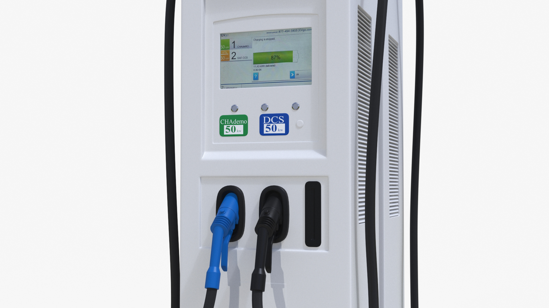 EVgo Fast Charging Station and Electric Cars 3D model