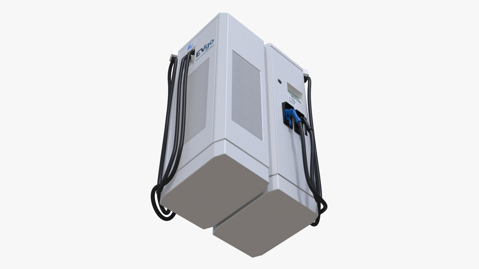 EVgo Fast Charging Station and Electric Cars 3D model