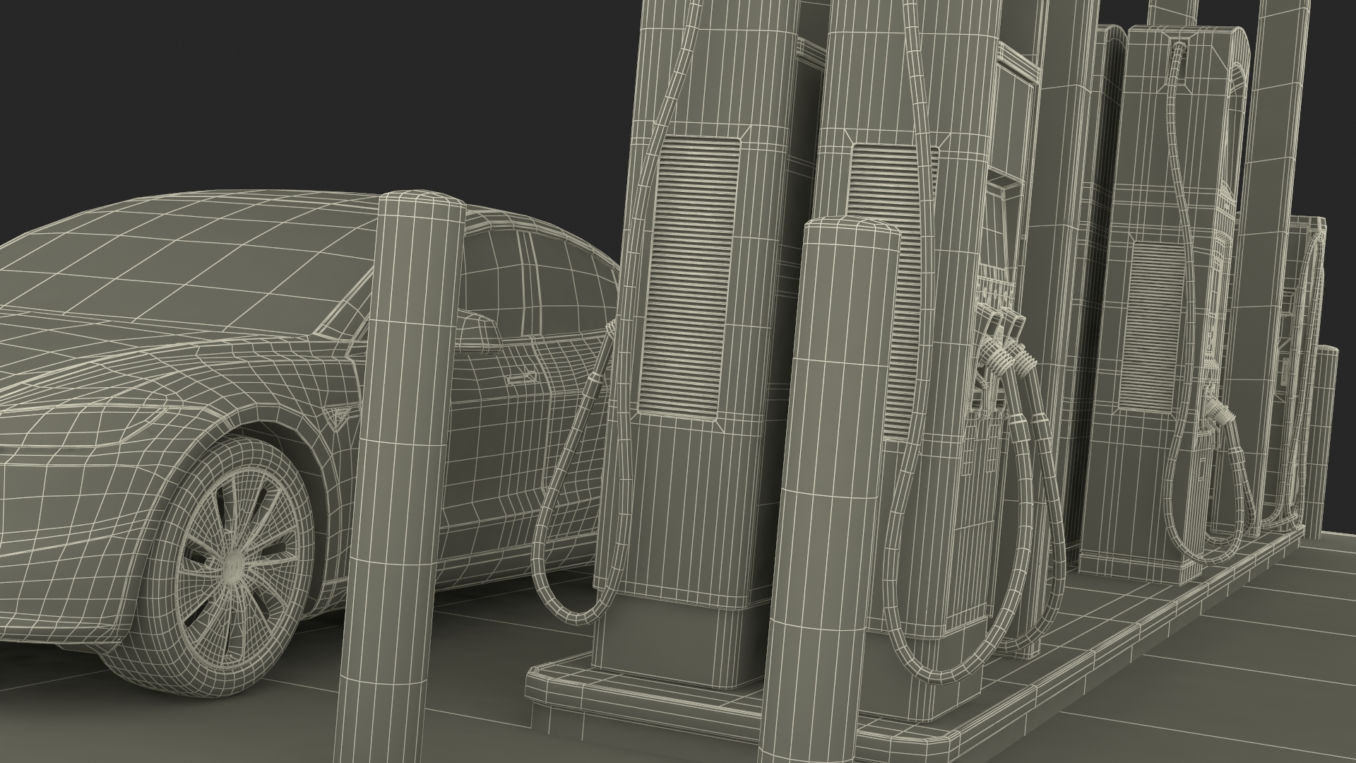 EVgo Fast Charging Station and Electric Cars 3D model
