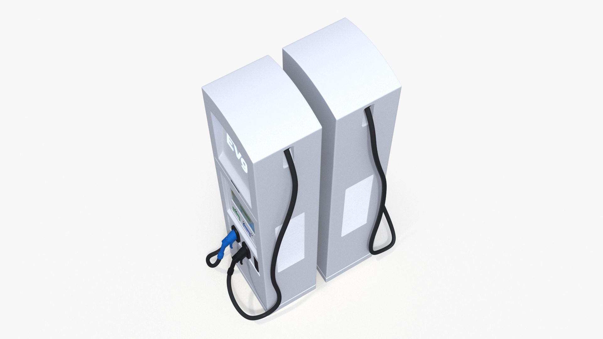 EVgo Fast Charging Station and Electric Cars 3D model