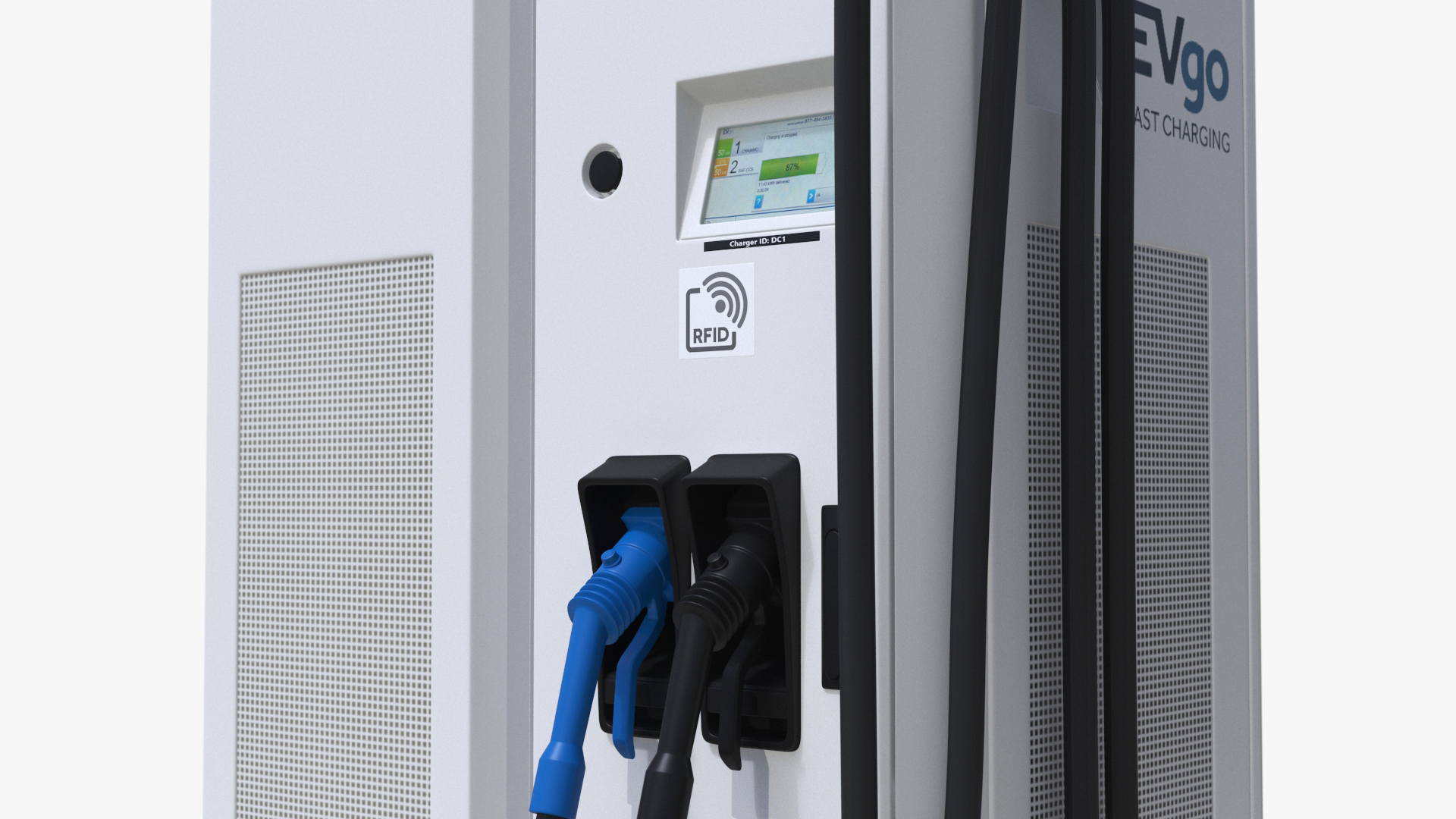 EVgo Fast Charging Station and Electric Cars 3D model