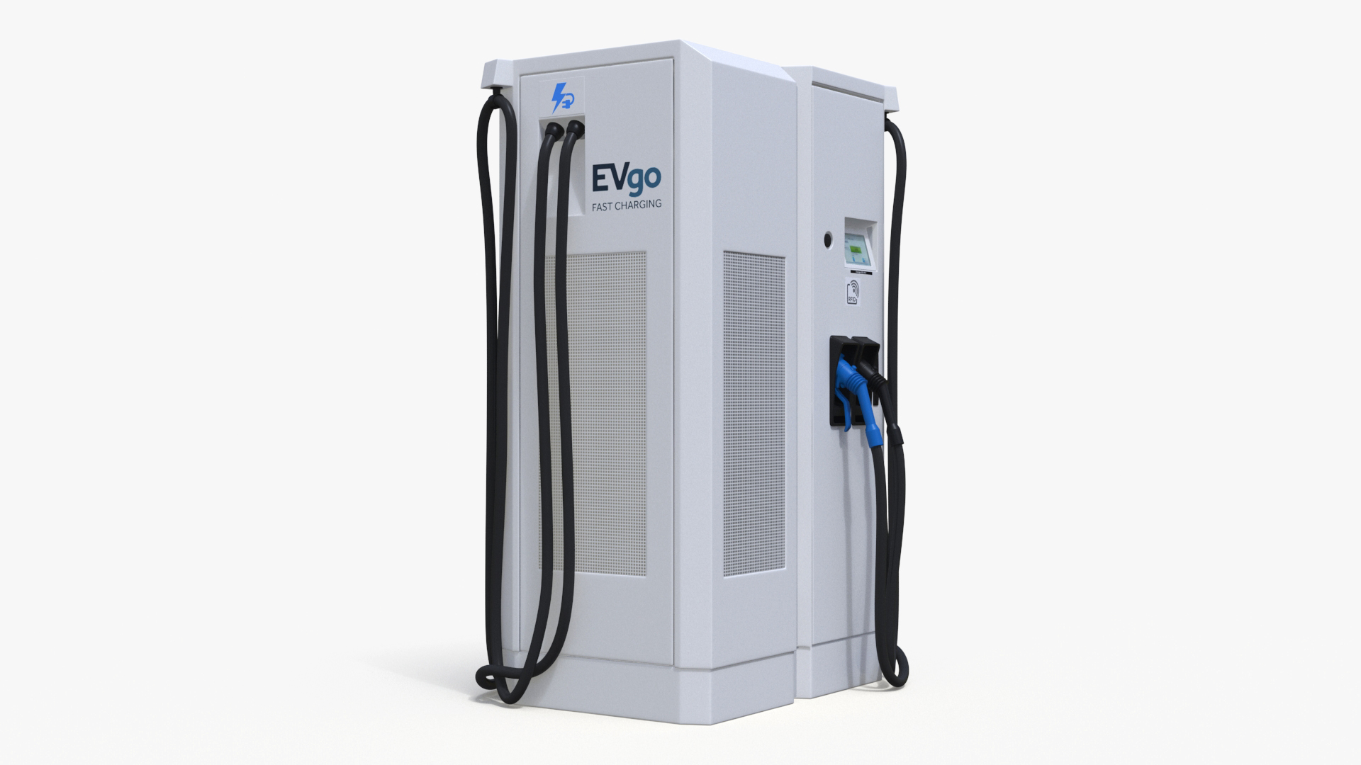EVgo Fast Charging Station and Electric Cars 3D model
