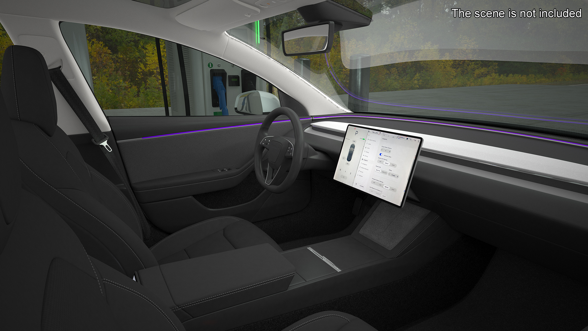 EVgo Fast Charging Station and Electric Cars 3D model