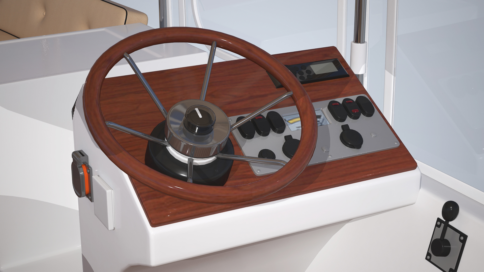 3D Electric Boat Duffy 22 Bay Island model
