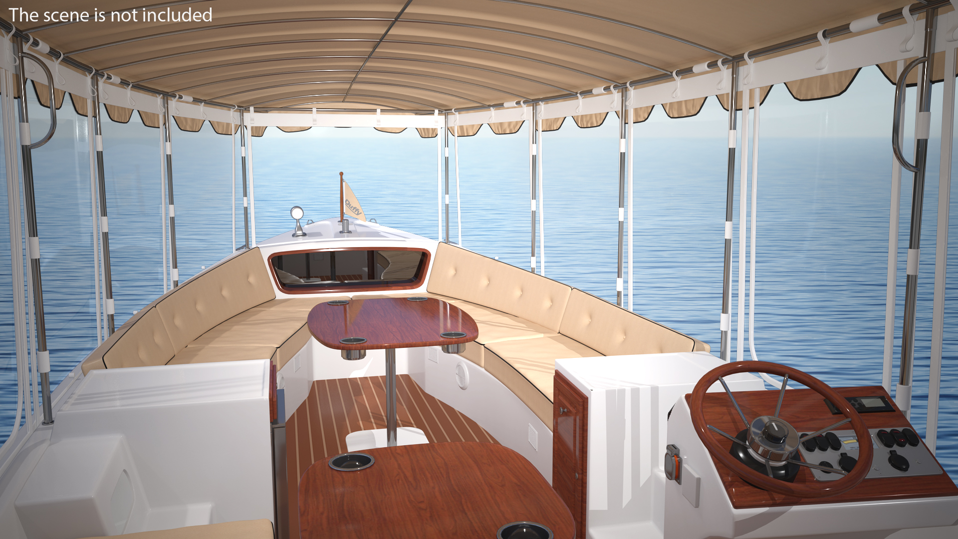 3D Electric Boat Duffy 22 Bay Island model