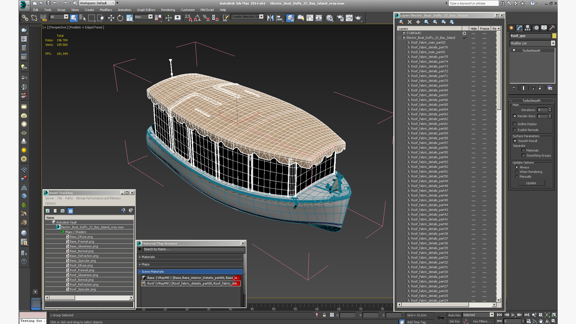 3D Electric Boat Duffy 22 Bay Island model