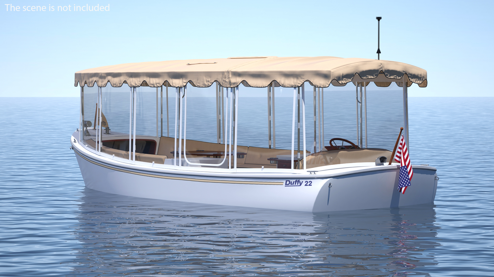 3D Electric Boat Duffy 22 Bay Island model