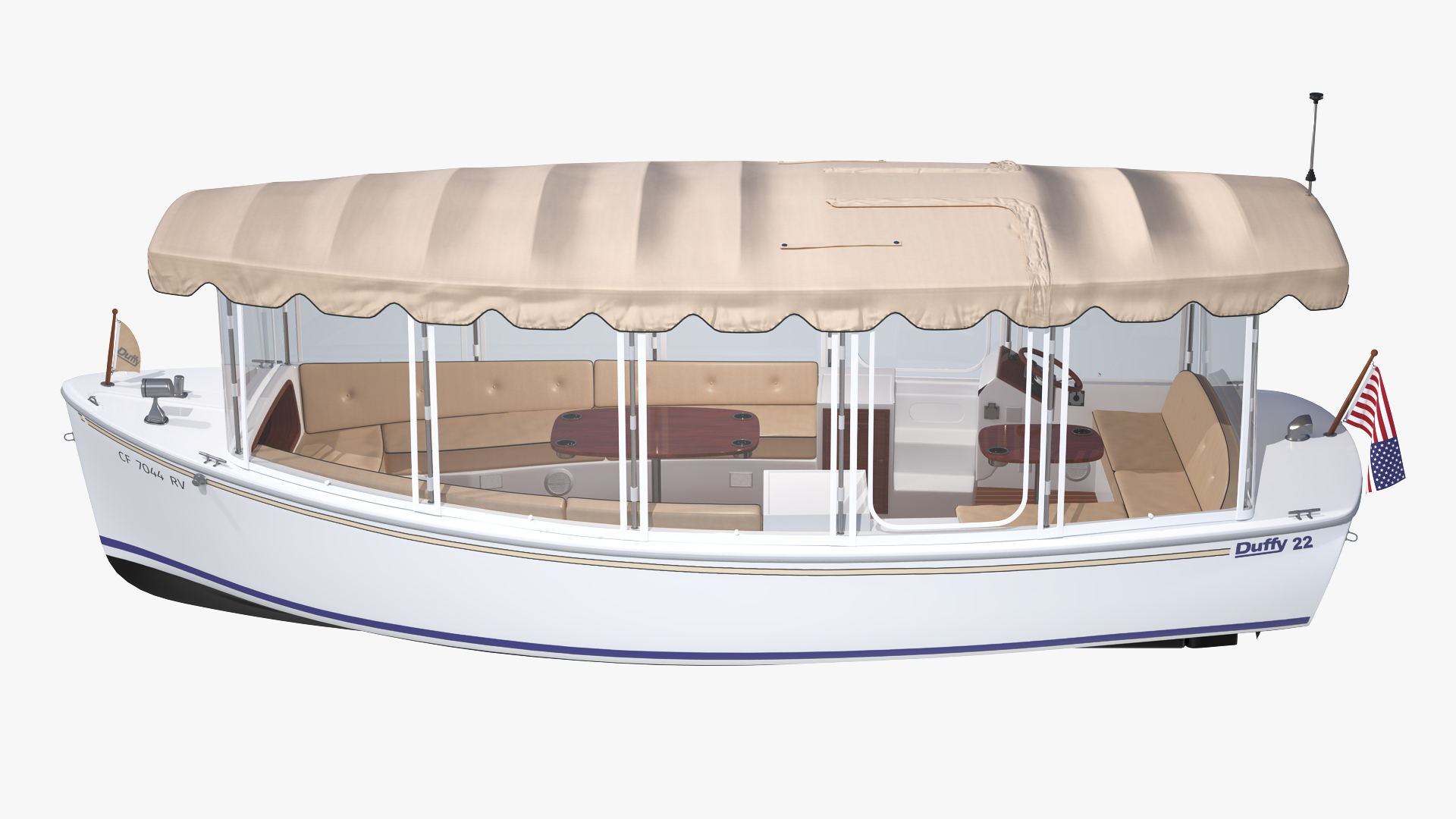 3D Electric Boat Duffy 22 Bay Island model