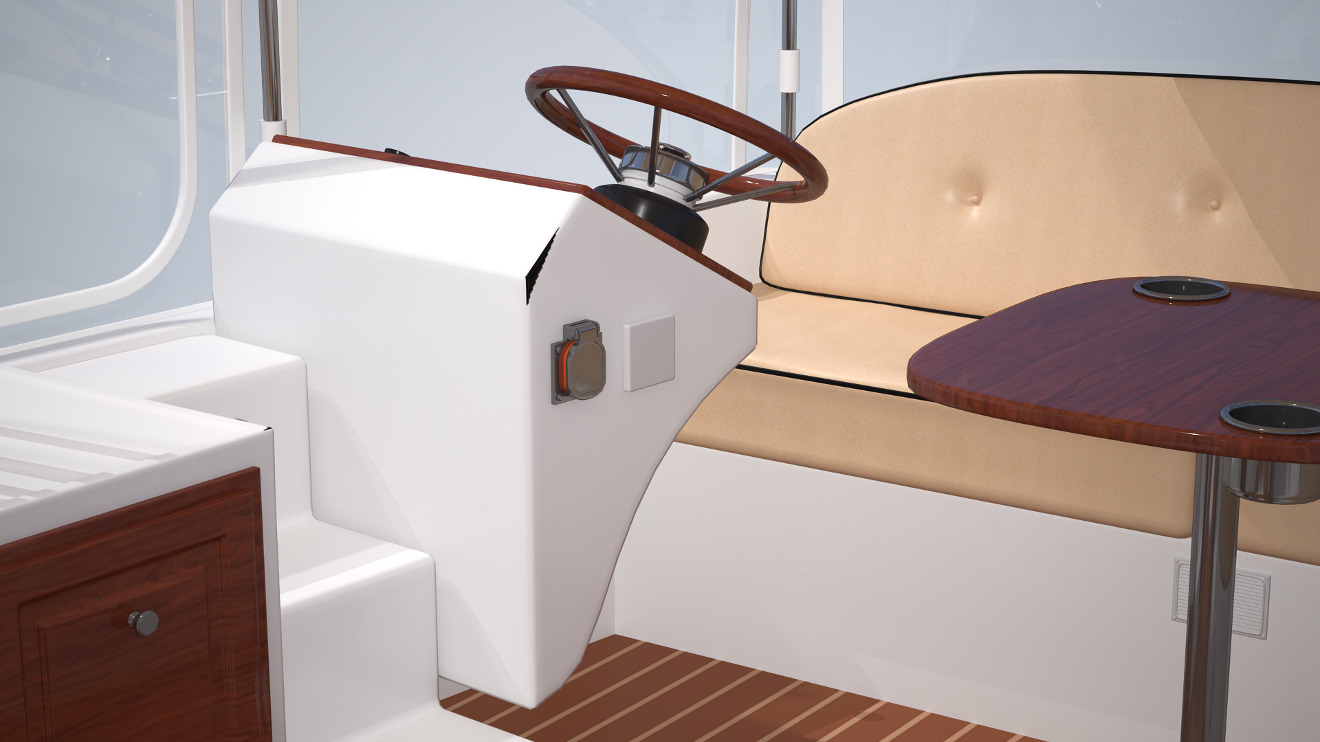 3D Electric Boat Duffy 22 Bay Island model