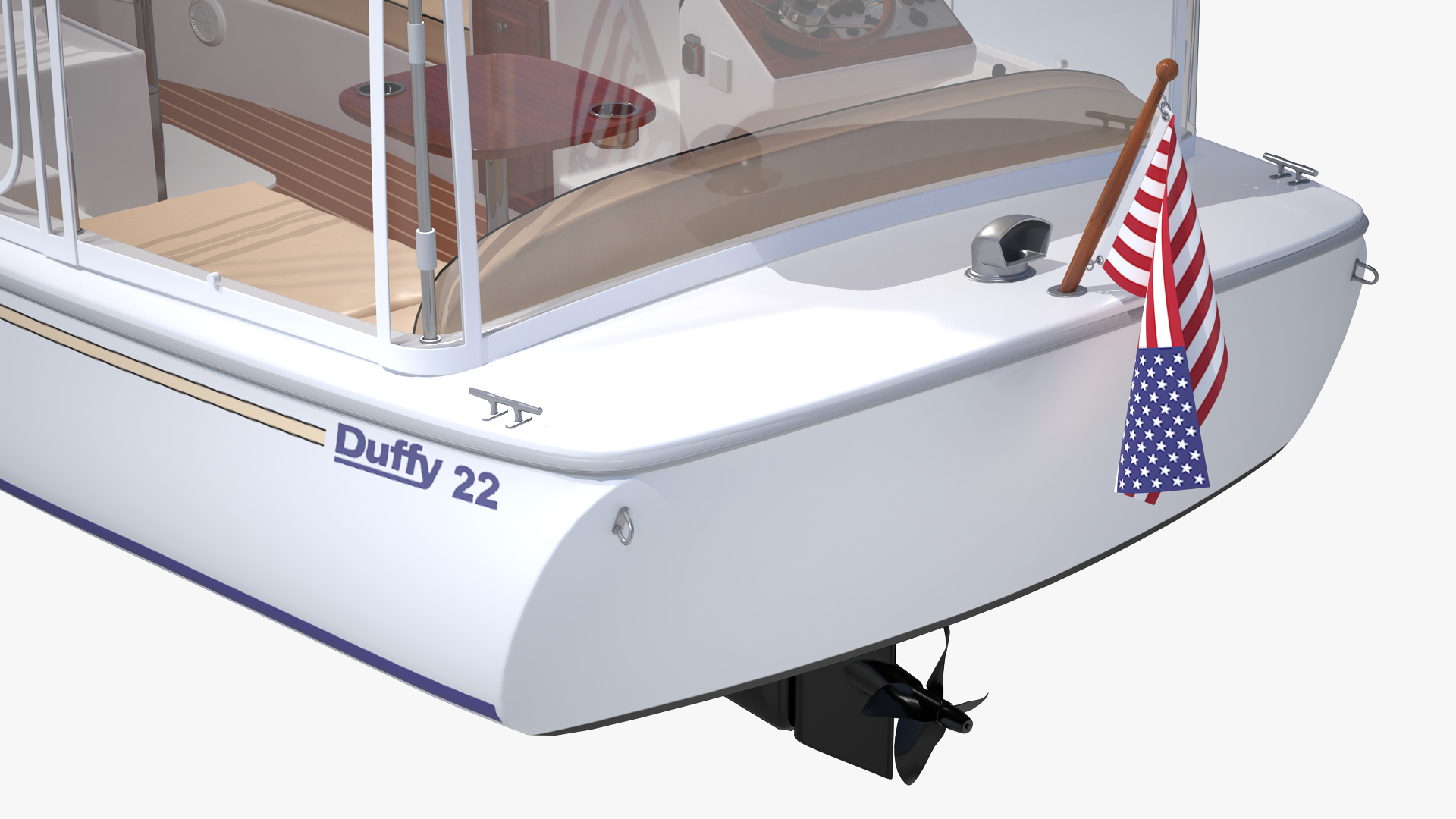 3D Electric Boat Duffy 22 Bay Island model