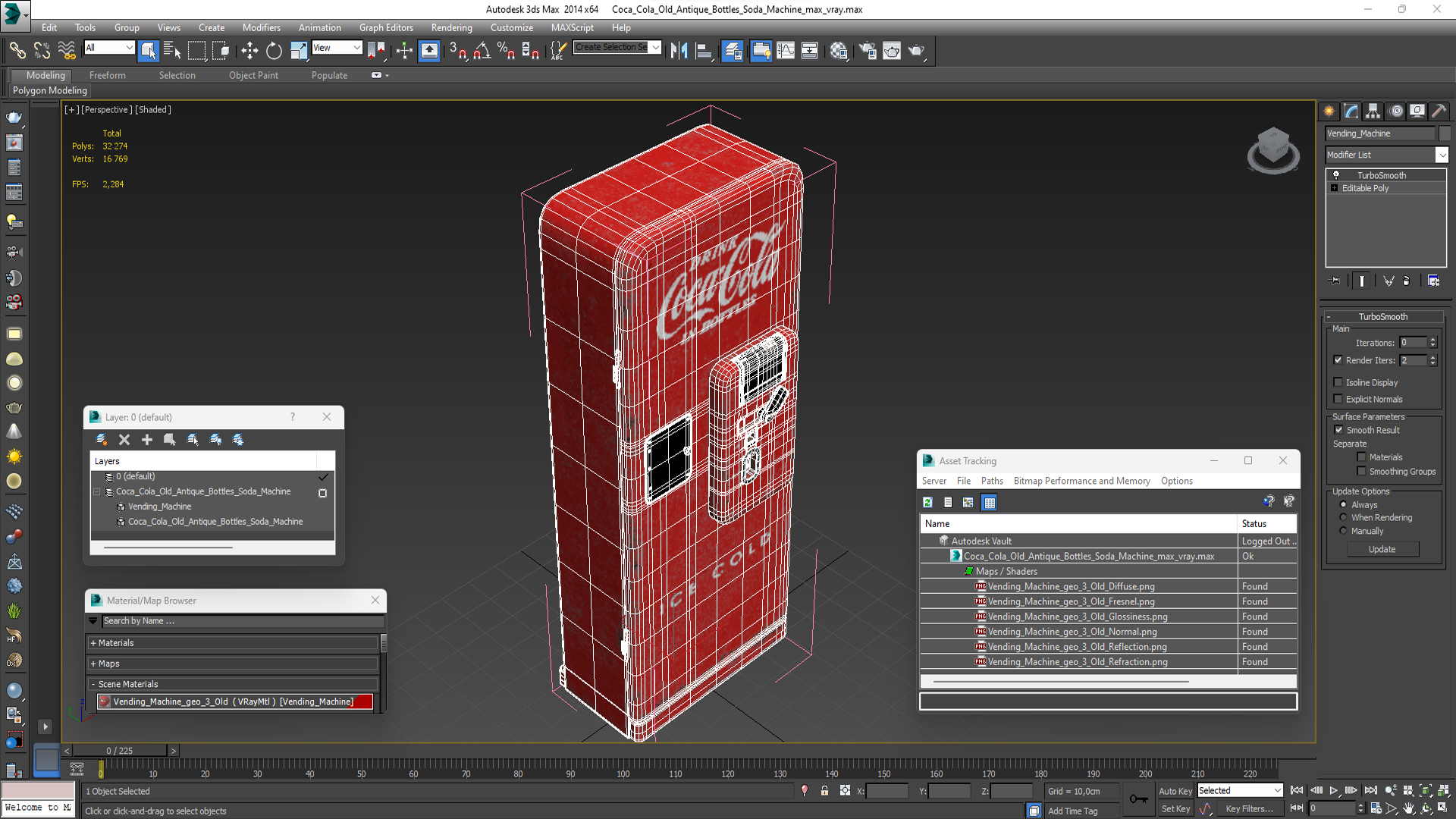 Coca Cola Old Antique Bottles Soda Machine 3D