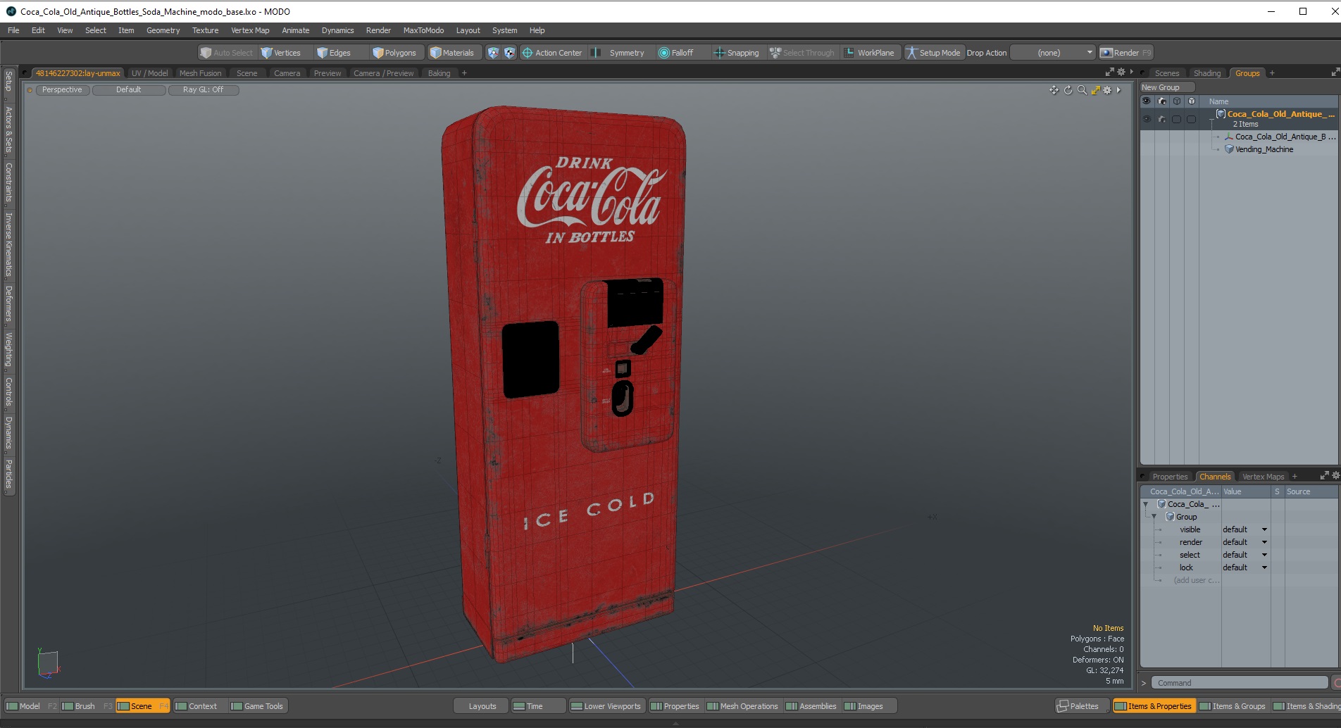 Coca Cola Old Antique Bottles Soda Machine 3D