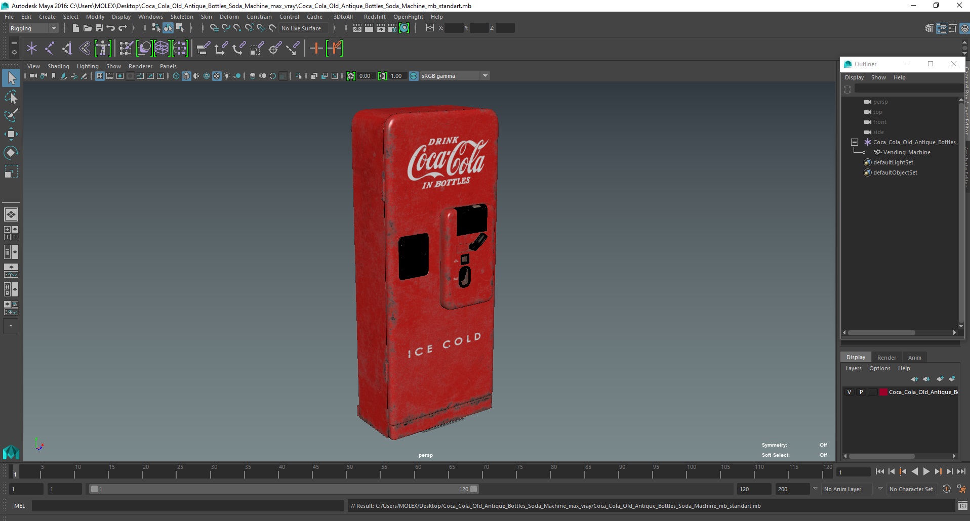 Coca Cola Old Antique Bottles Soda Machine 3D