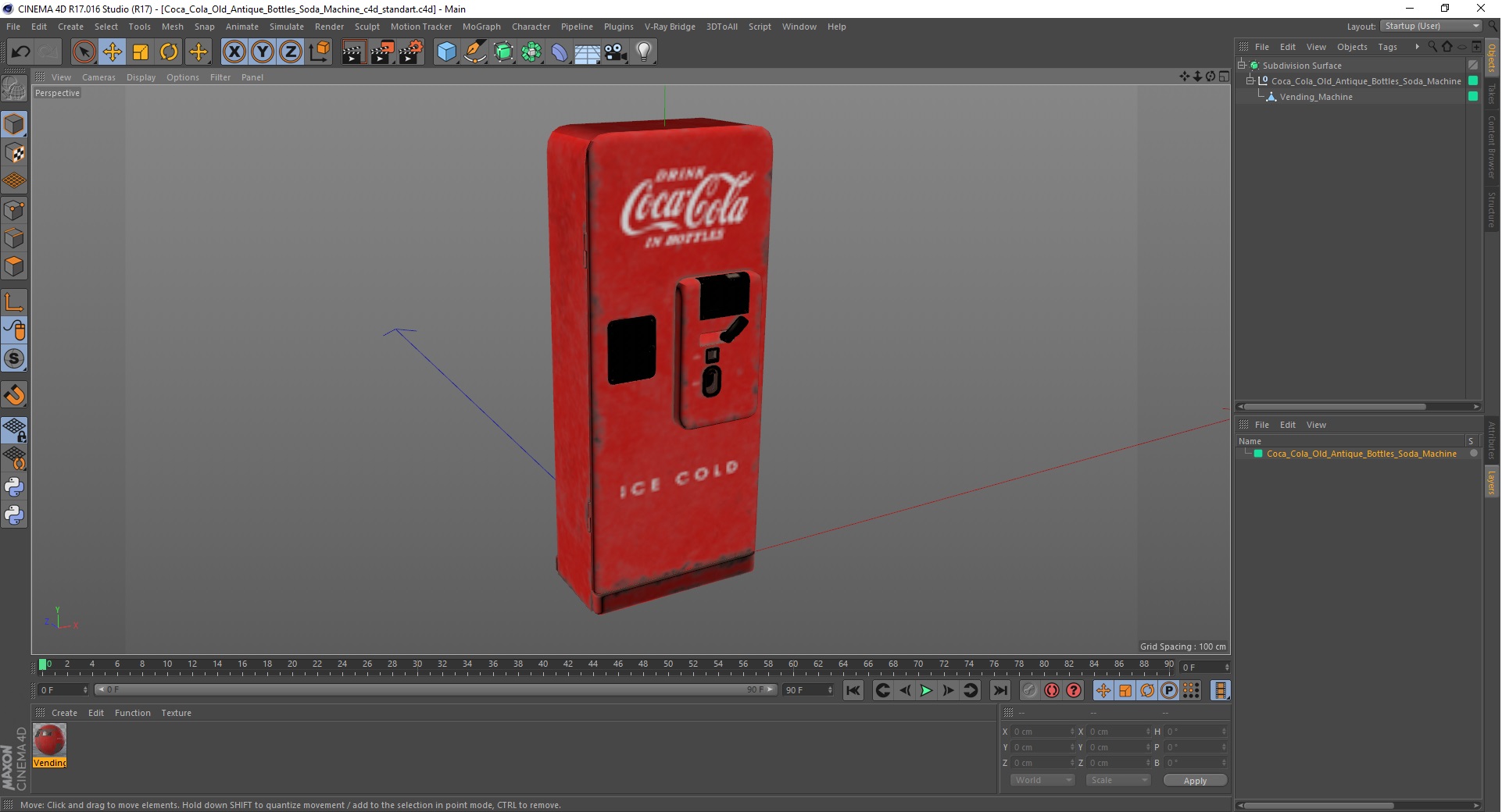 Coca Cola Old Antique Bottles Soda Machine 3D