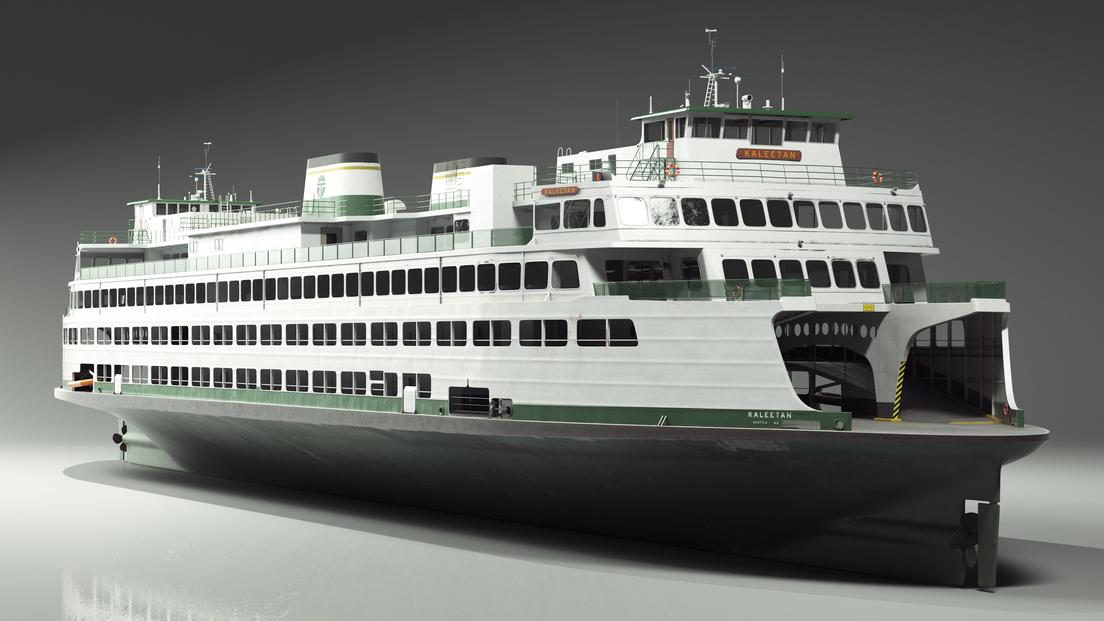 3D Washington State Ferry Super Class MV Kaleetan