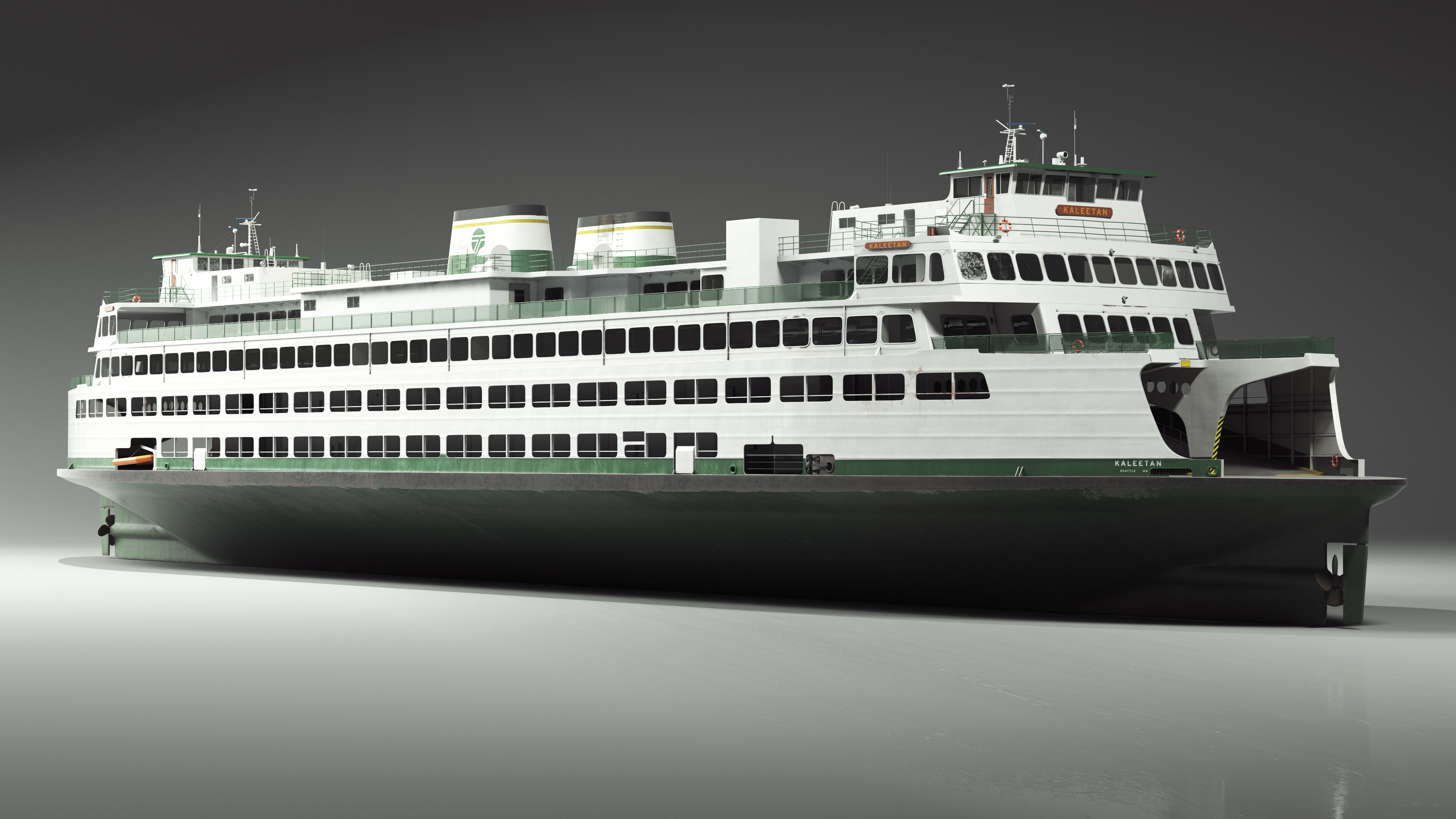 3D Washington State Ferry Super Class MV Kaleetan