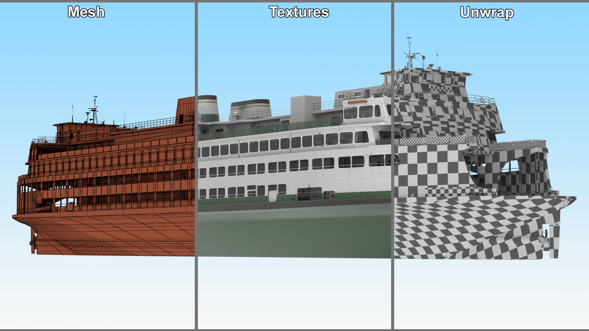 3D Washington State Ferry Super Class MV Kaleetan
