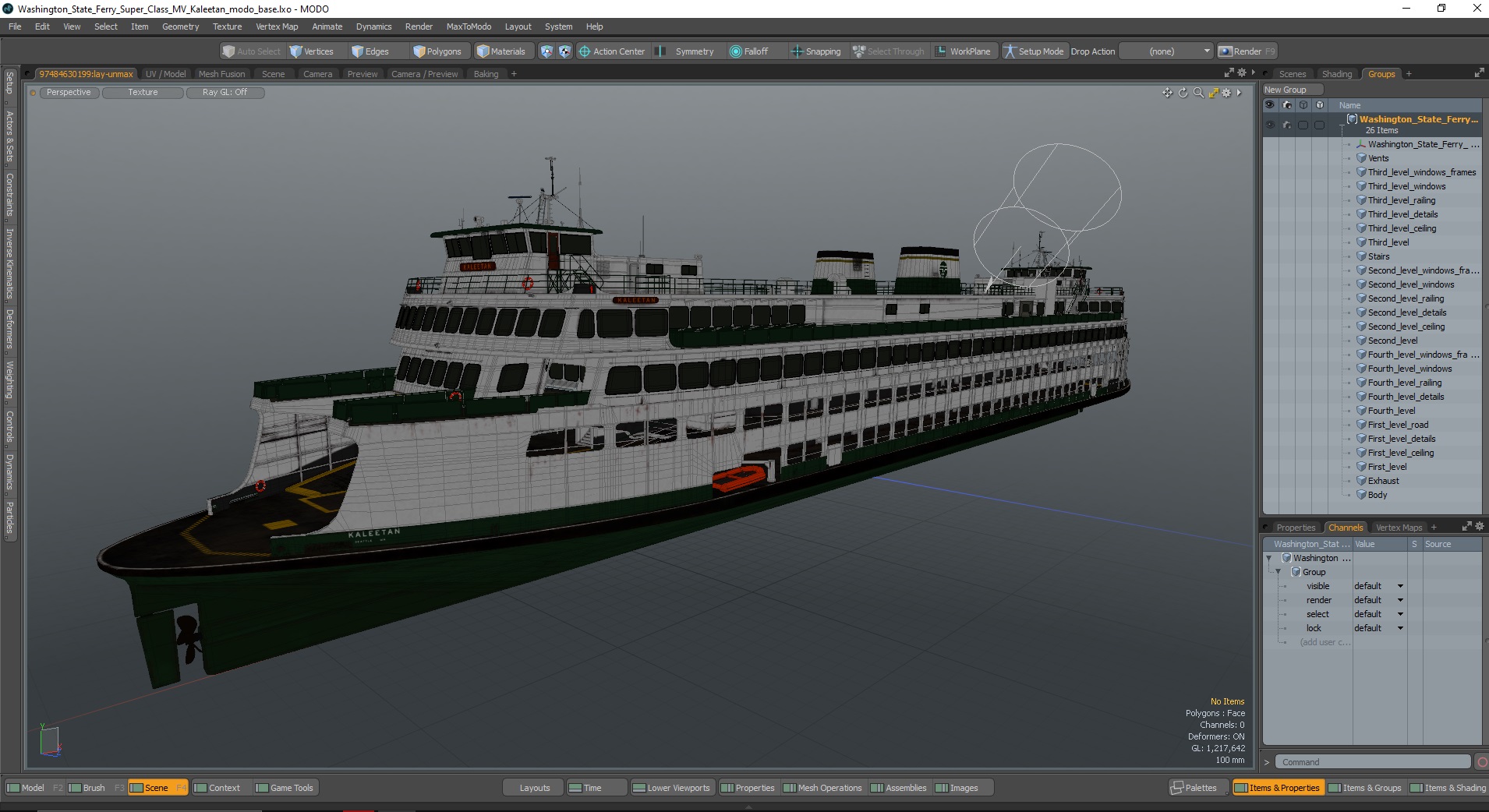 3D Washington State Ferry Super Class MV Kaleetan