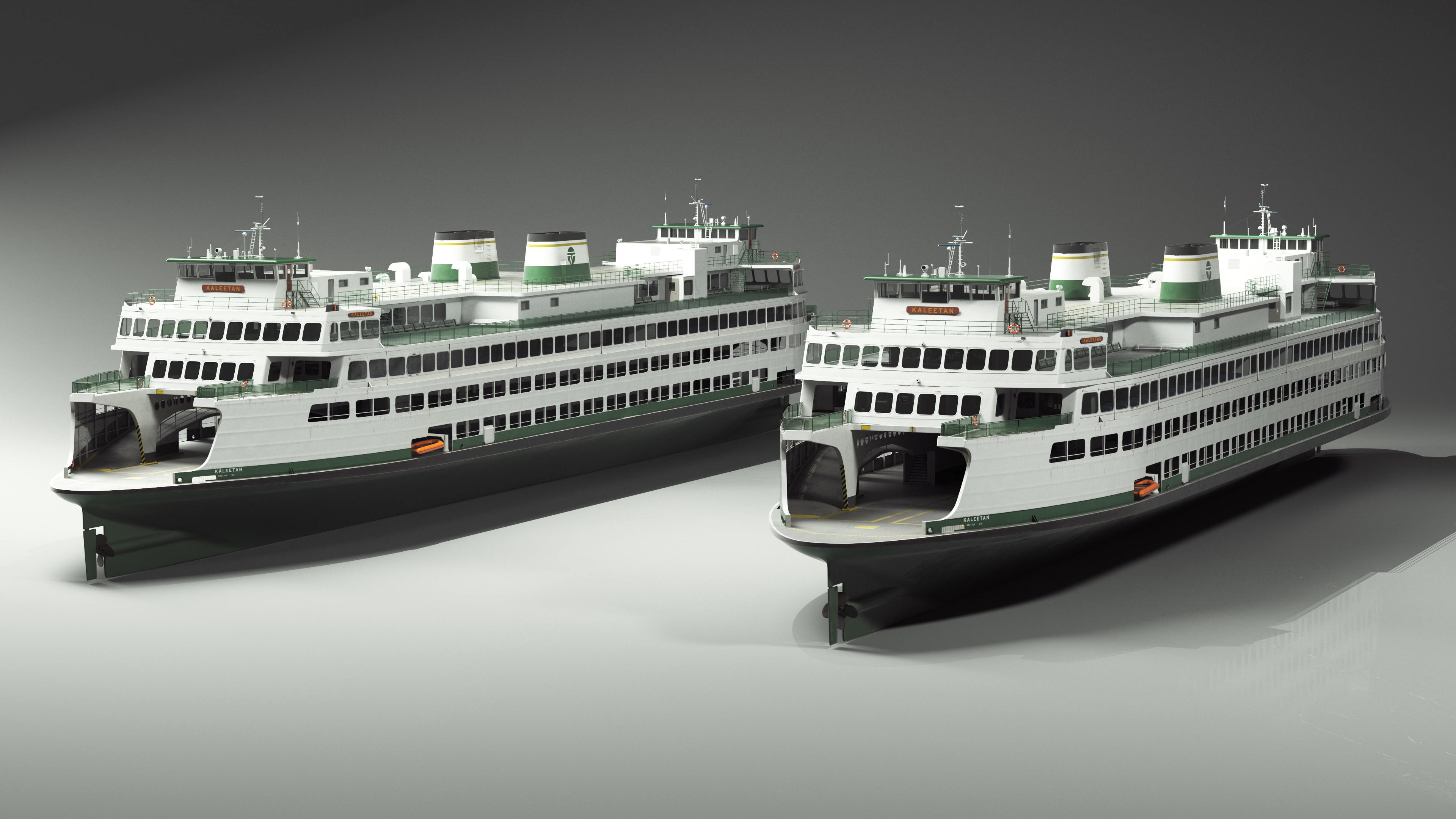 3D Washington State Ferry Super Class MV Kaleetan