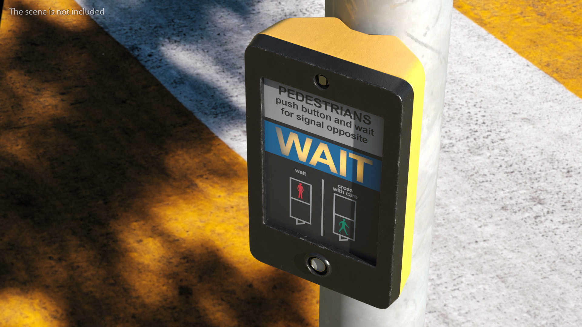 London pedestrian crosswalk button On 3D