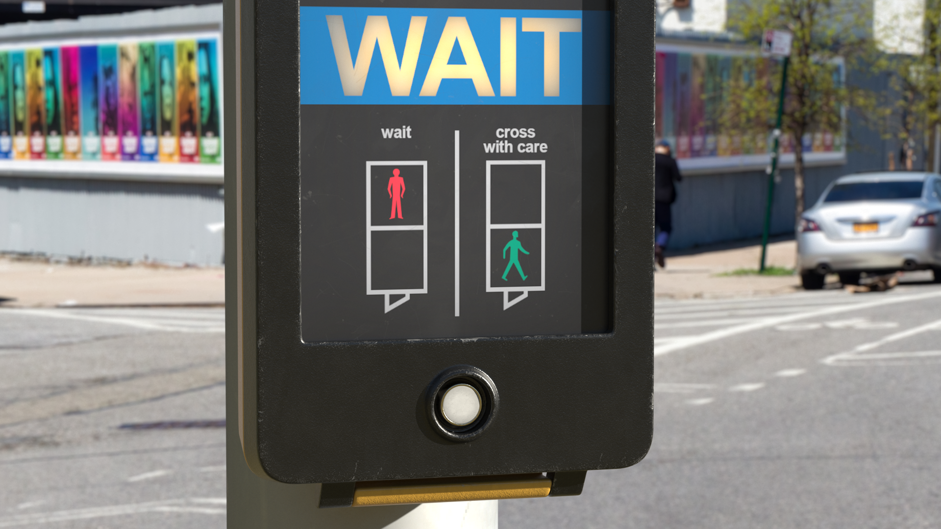 London pedestrian crosswalk button, view 9