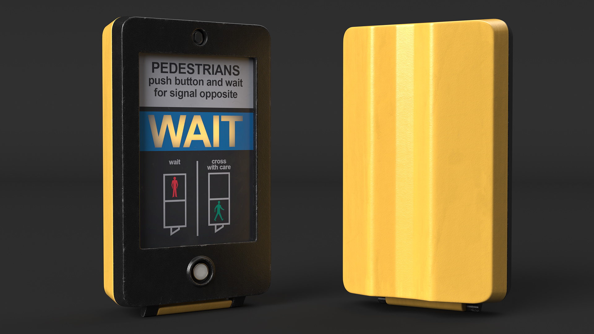 London pedestrian crosswalk button On 3D