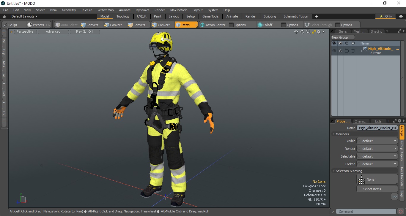 3D model High Altitude Worker Full Equipment