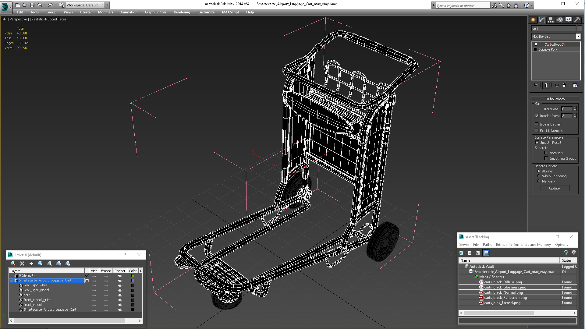 Smartecarte Airport Luggage Cart 3D