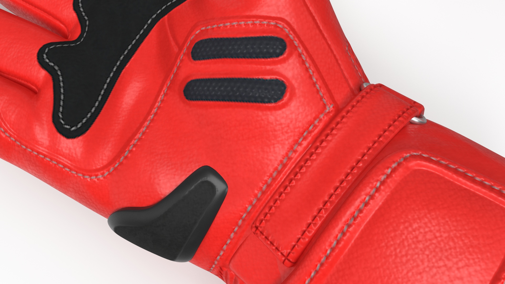 3D Protective Riding Gloves Red model