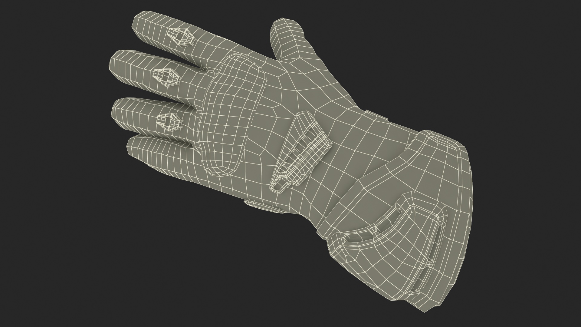 3D Protective Riding Gloves Red model