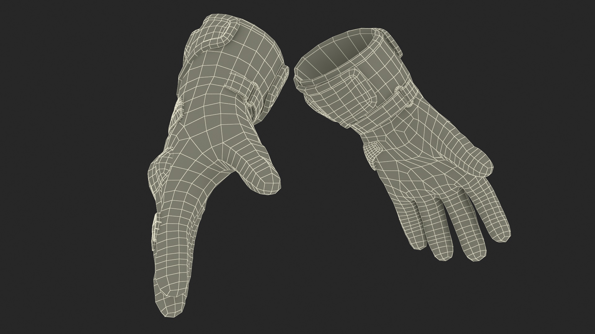 3D Protective Riding Gloves Red model