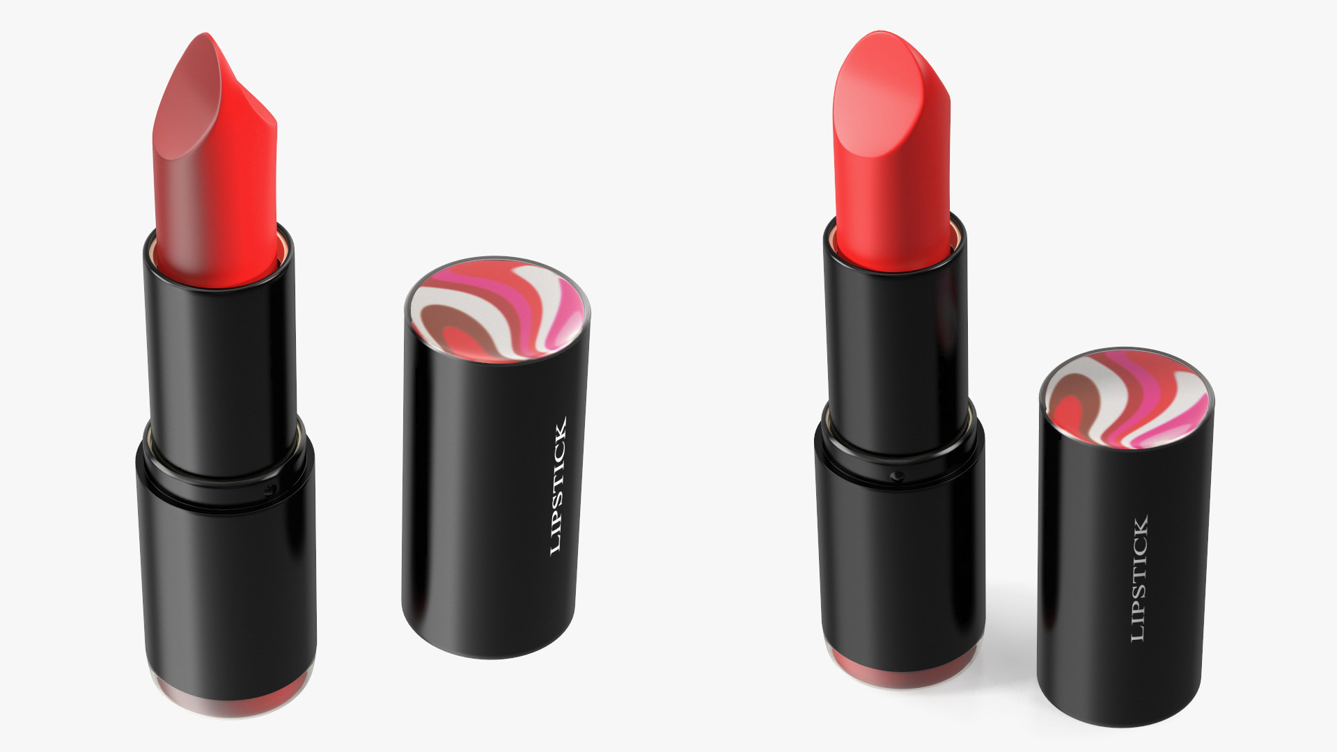 3D Round Lipstick Red model