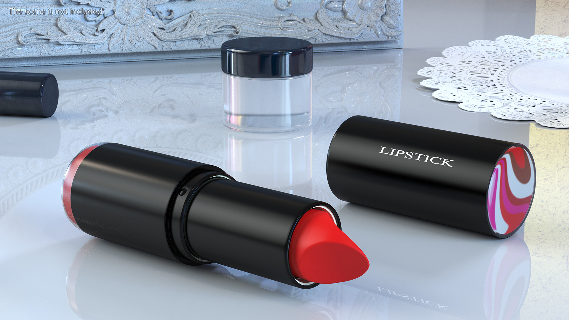 3D Round Lipstick Red model