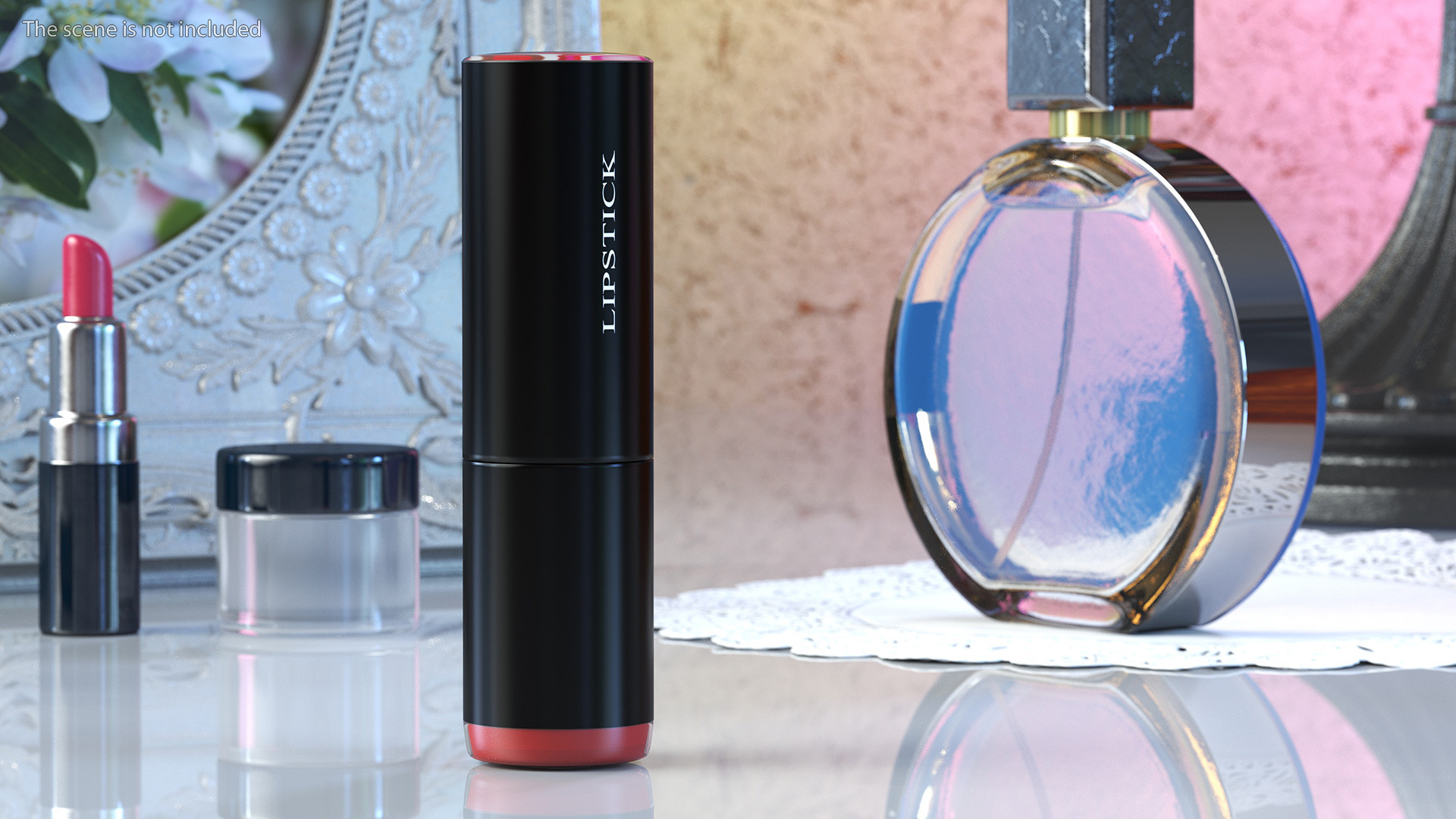 3D Round Lipstick Red model