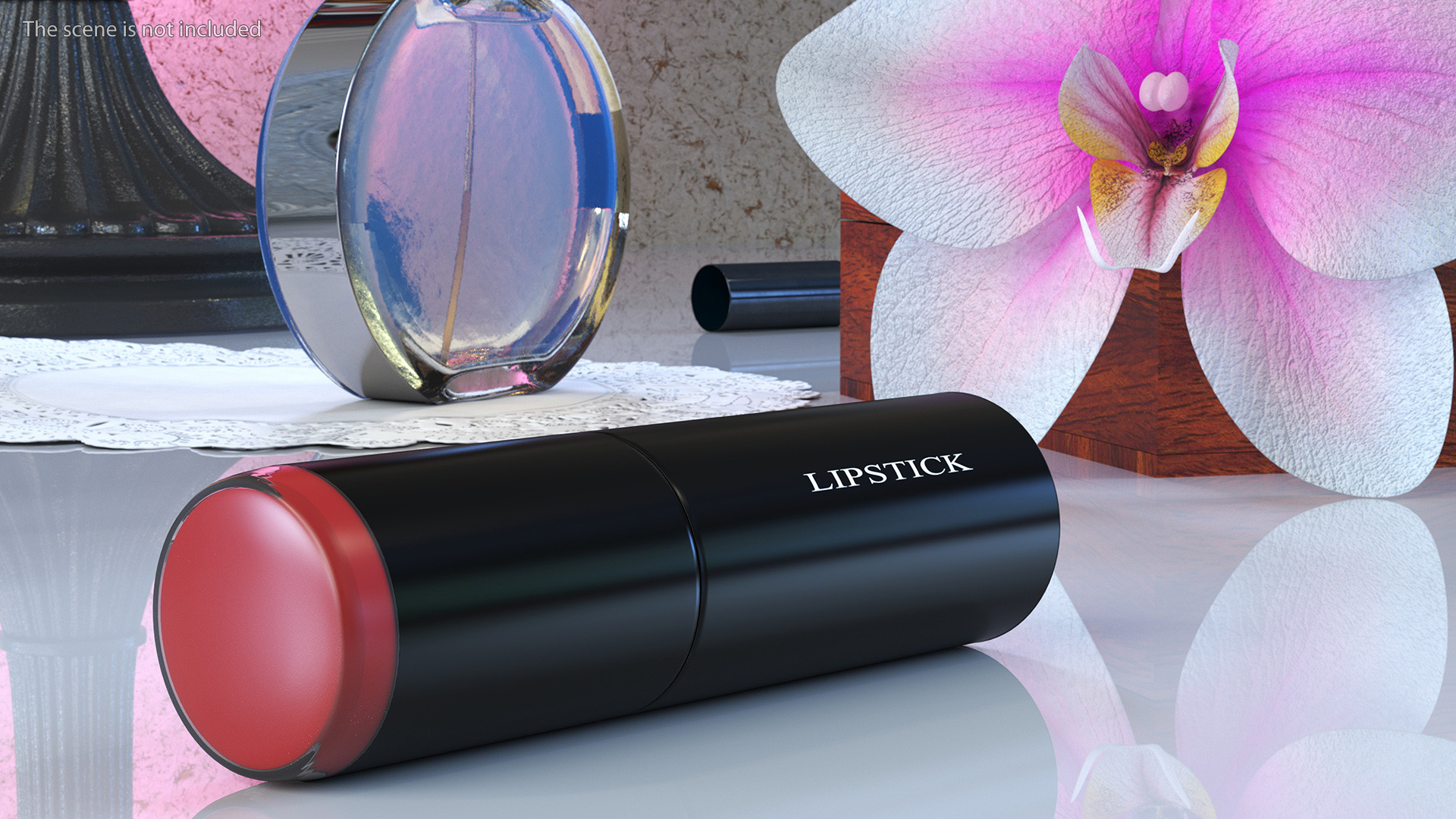 3D Round Lipstick Red model