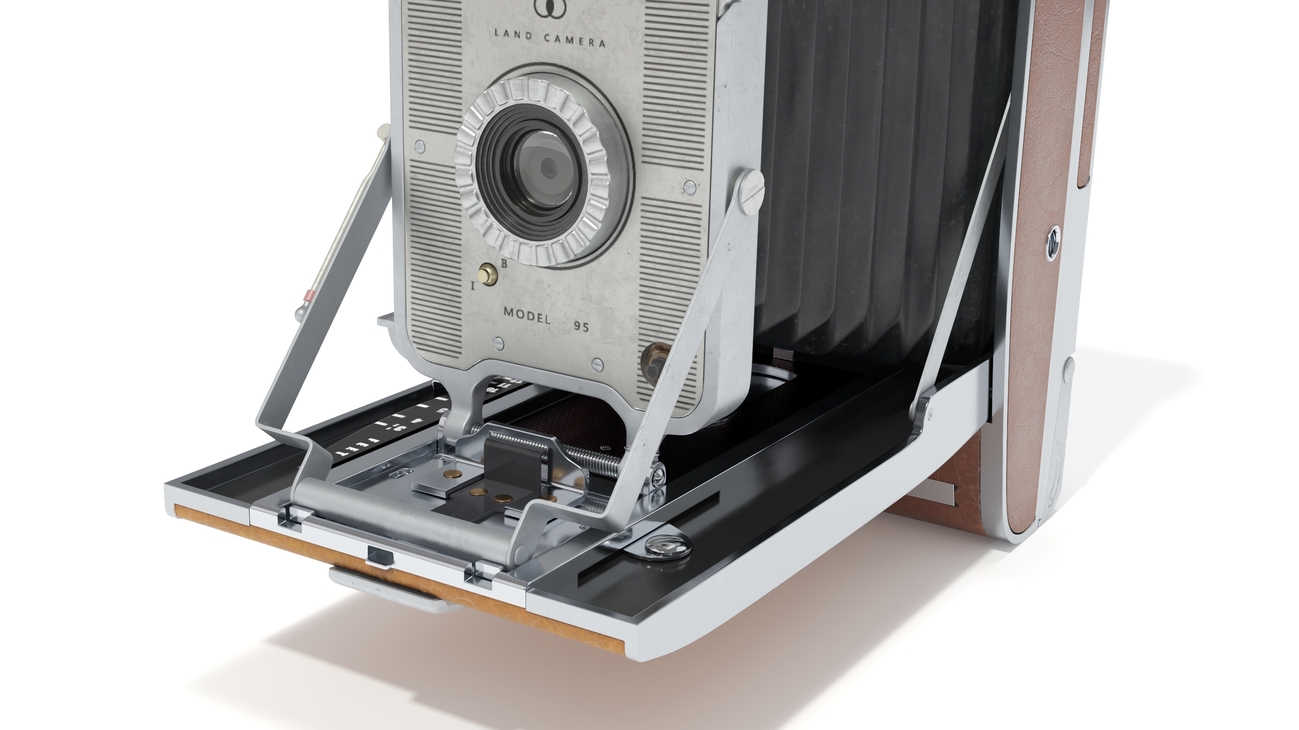 3D Vintage Polaroid Camera Model 95 Old