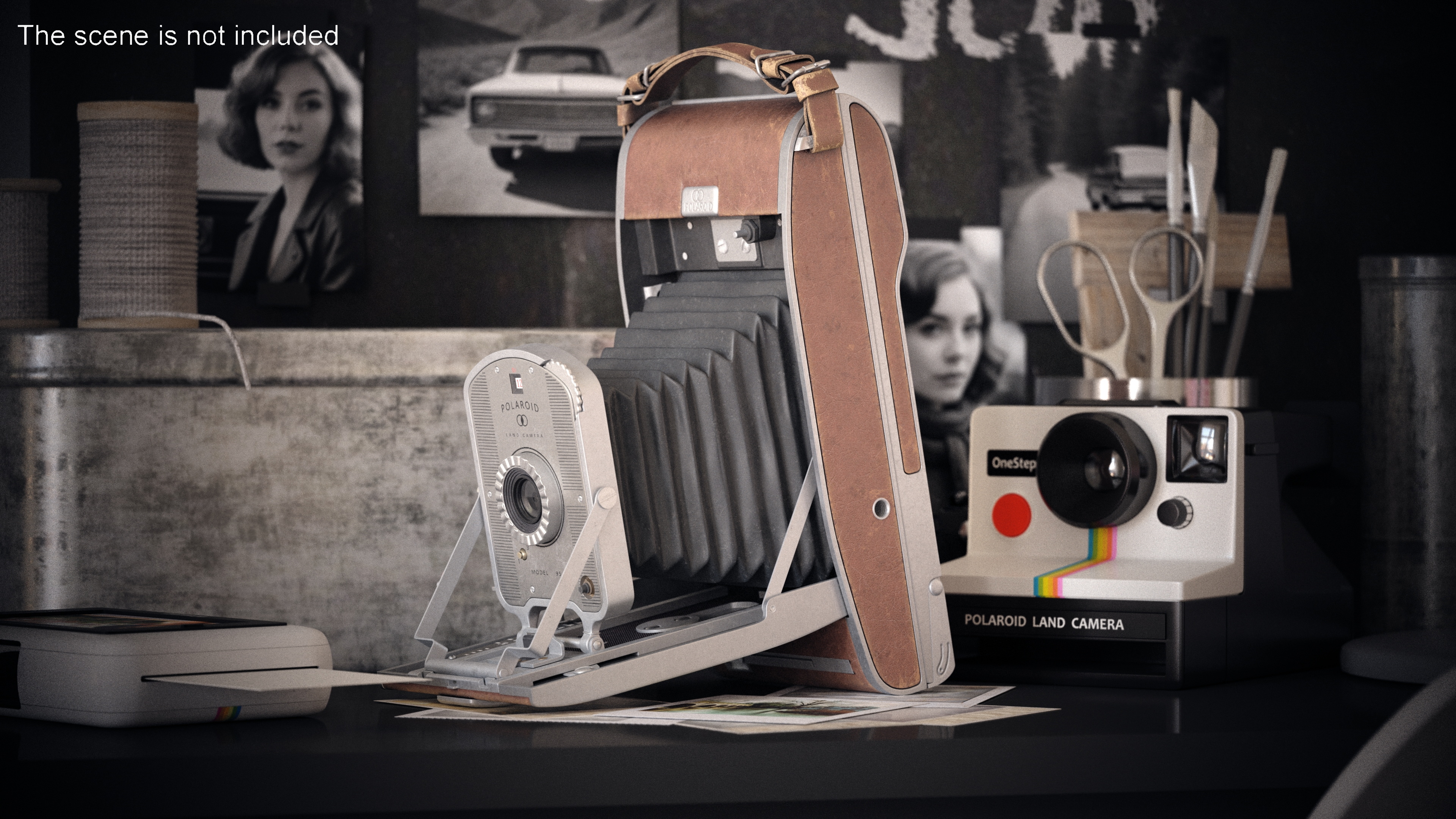 3D Vintage Polaroid Camera Model 95 Old