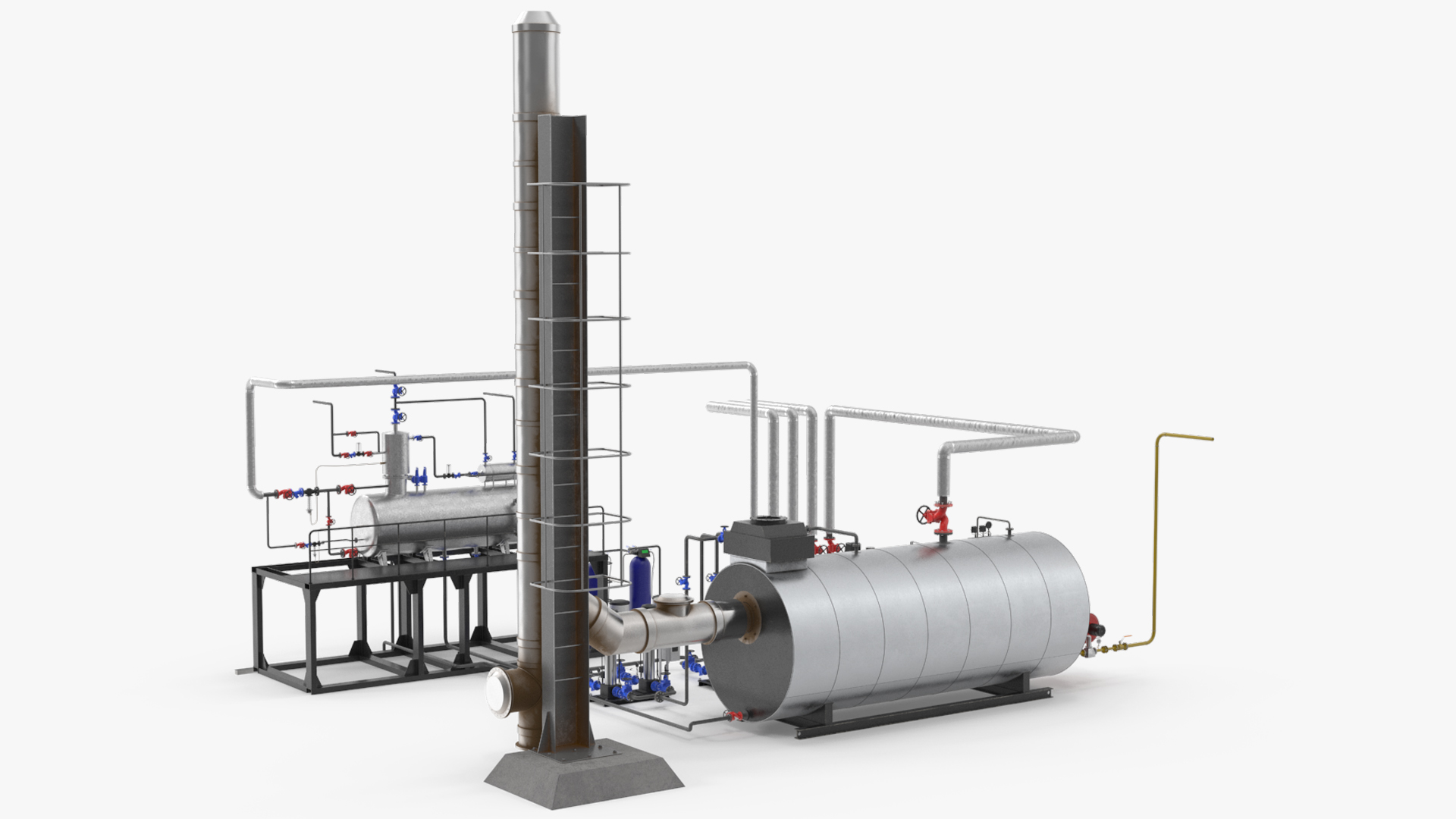 Steam Boiler Plant with Pipeline System - view 3