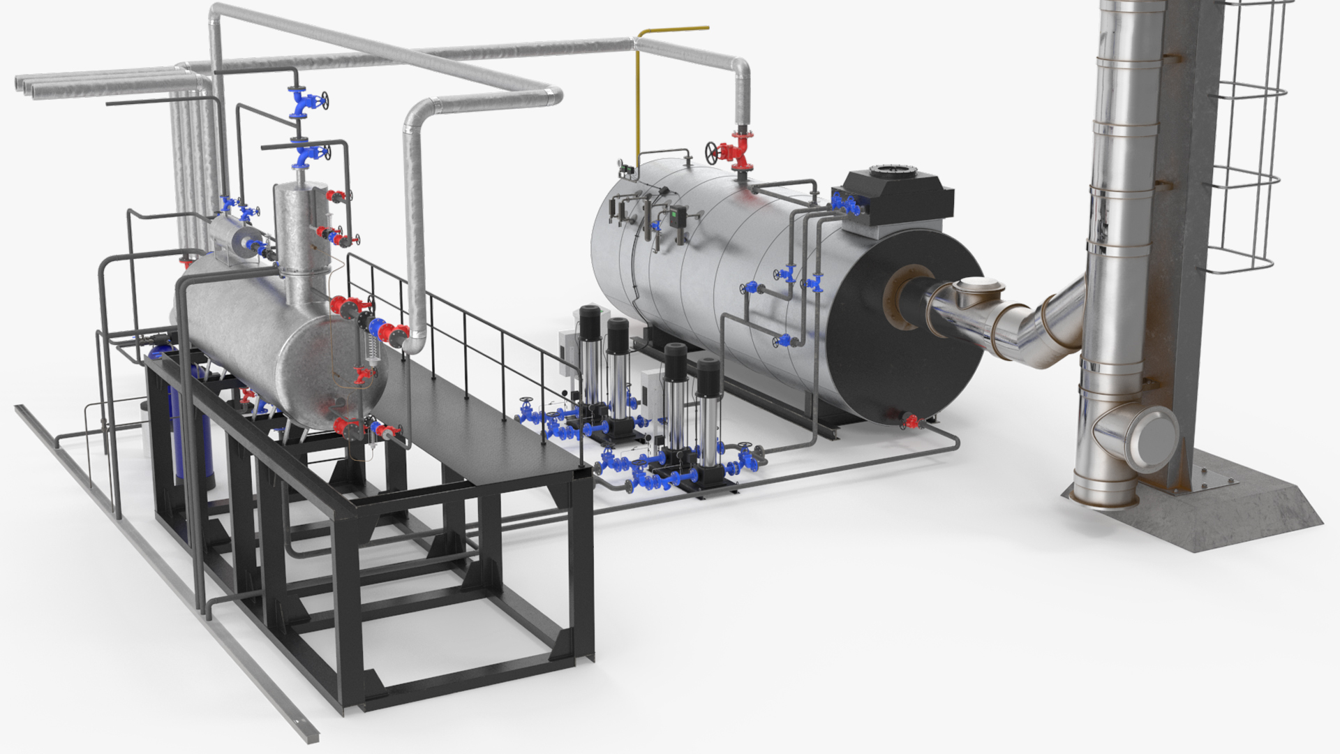 Steam Boiler Plant with Pipeline System - view 4