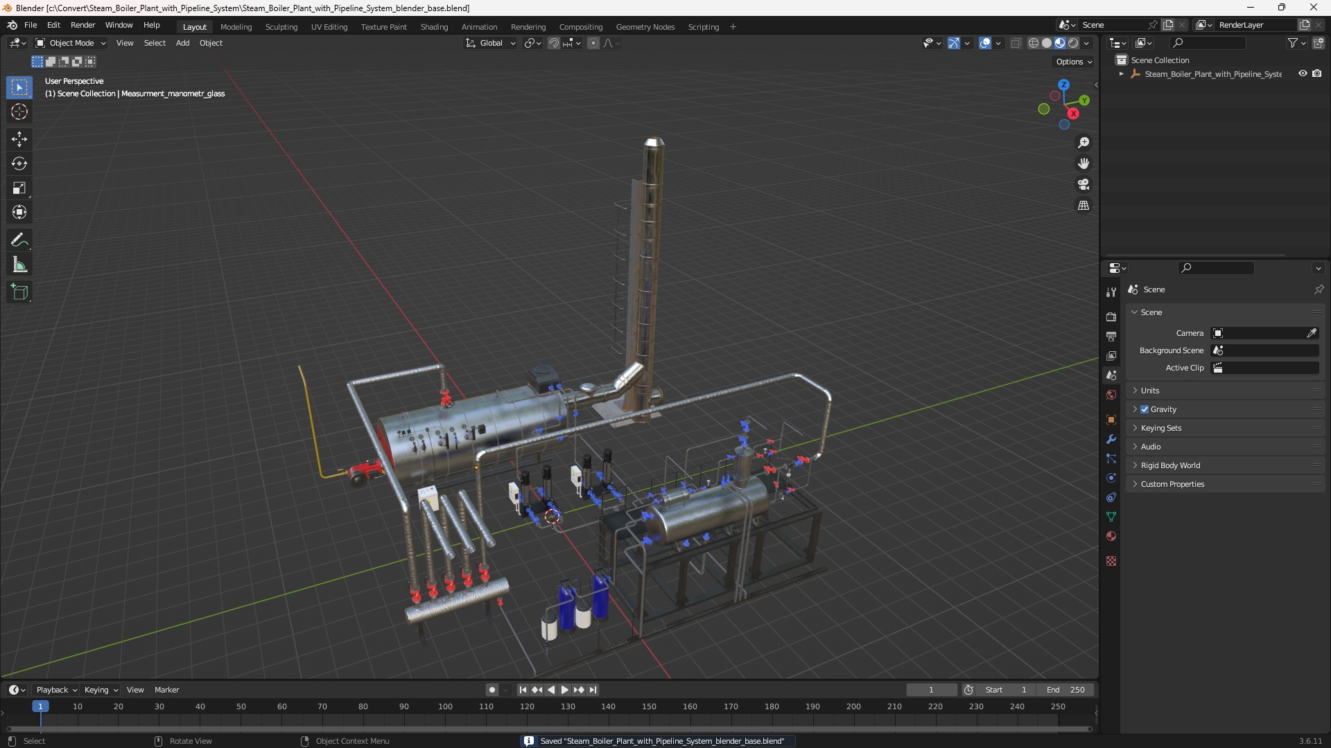 Steam Boiler Plant with Pipeline System - view 10
