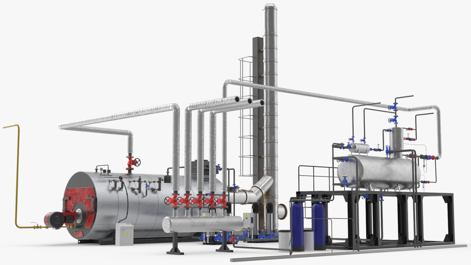 Steam Boiler Plant with Pipeline System - view 2