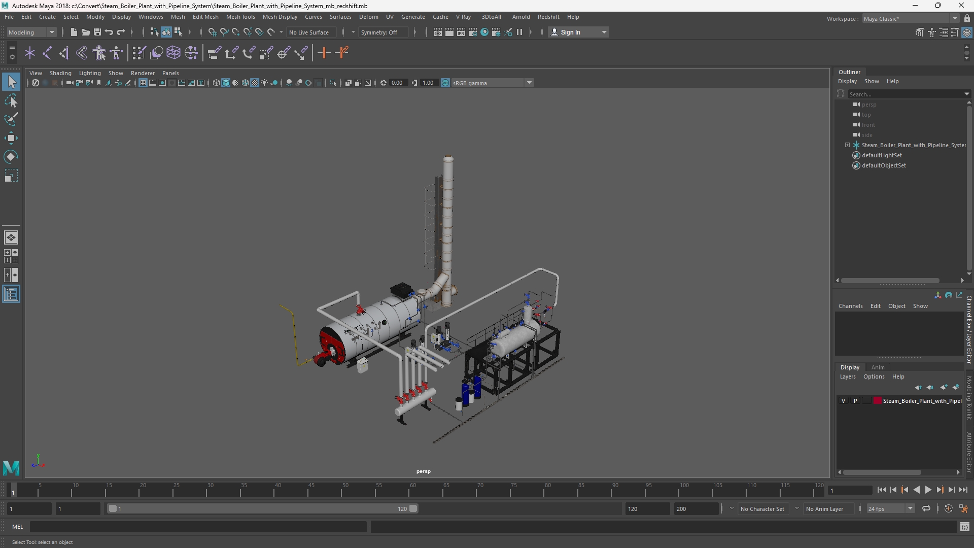 Steam Boiler Plant with Pipeline System - view 11