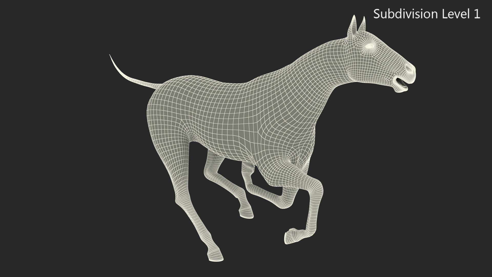 Black Horse Fur Rigged 3D