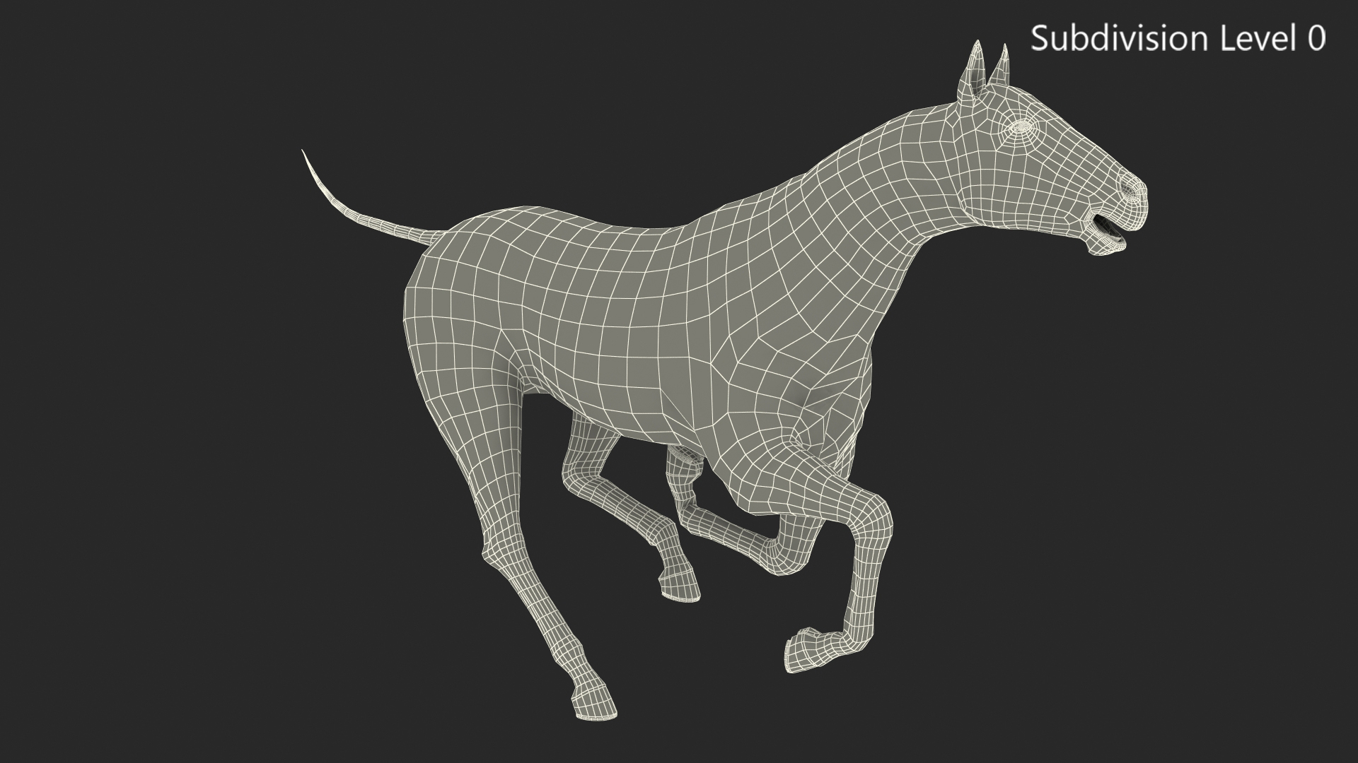 Black Horse Fur Rigged 3D