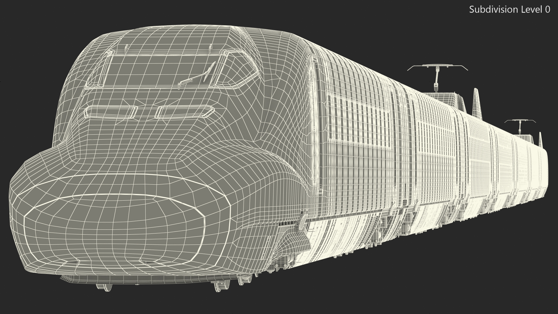 High Speed Bullet Train Rigged for Maya 3D model